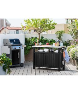 Keter Tavolo Esterni Multifunzione per Barbecue Unity XL Aspetto Legno