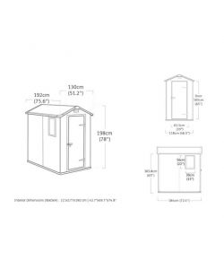 Keter Casetta da Giardino in Resina Manor - Beige - 130x192x198 cm