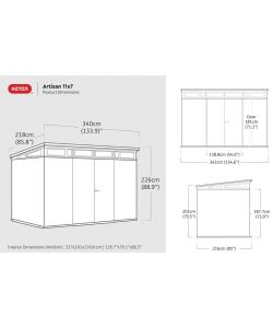 Casetta Artisan grigia 342x218x226H cm Keter