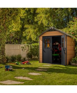 Keter Casetta da Giardino Newton - Marrone Effetto Legno - 228x223.5x252 cm