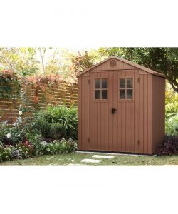 Keter Casetta da Giardino Darwin 6x4 - Effetto Legno - 190x122x221 cm
