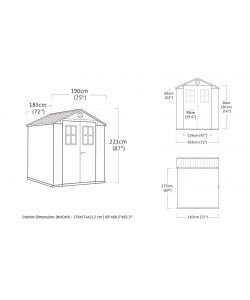 Keter Casetta da Giardino Darwin 6X6 - Effetto Legno - 190x183 cm