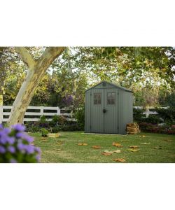 Keter Casetta da Giardino Darwin Verde - Resina Effetto Legno - 190x122x211 cm