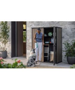 Keter Armadio Porta Attrezzi Signature Walnut 140x73,6xH170,4 cm