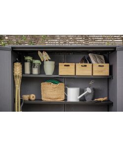 Keter Armadio Porta Attrezzi Signature Walnut 140x73,6xH170,4 cm