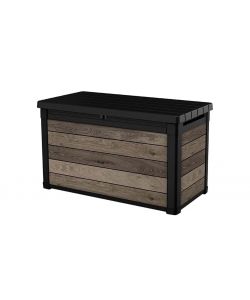Keter Baule in Resina Signature Deco Box 100 Effetto Legno 380L 122,9x62,1xh70,6 cm Noce