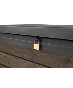 Keter Baule in Resina Signature Deco Box 100 Effetto Legno 380L 122,9x62,1xh70,6 cm Noce