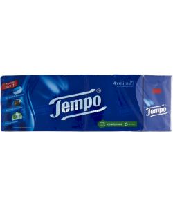 Tempo Fazzoletti 4 Veli Multicolore 12 Pezzi Morbidi e Resistenti