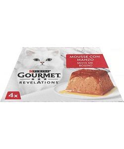 Gourmet Cibo Umido per Gatti al Manzo Mousse 4x57g Senza Conservanti