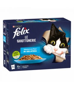 Felix Le ghiottonerie per Gatto Selezioni con pesci Salmone/Tonno 12x85g