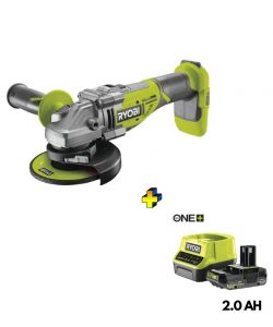 SMERIGLIATRICE BRUSHLESS 18V + KIT BATTERIA E CARICABATTERIE 18V (2.0AH) RYOBI