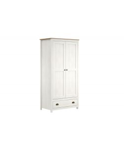 Armadio Topazio in Legno di Pino Massello Bianco - 90 x 53 x 185 cm