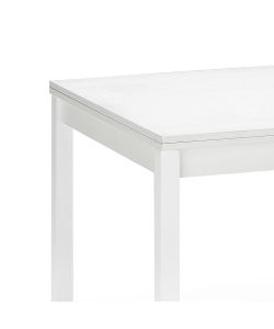 Tavolo Expand Estensibile 90/180 x 90 x 75 cm Struttura Massello e top in Legno MDF Bianco