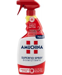 AMUCHINA Spray Disinfettante Superfici 750 ml Rosso e Bianco Virucida