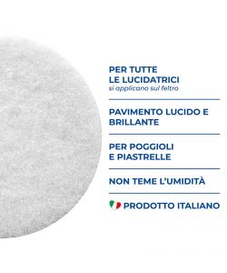 Parodi Disco Fibra Antigraffio 3 Pz per Lucidatrice Pavimenti Bianco 13x2 cm