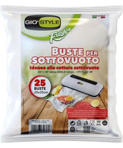 GIO'STYLE Buste sottovuoto Fresh 25 pezzi 35x25 cm BPA free Made in Italy