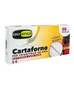 GIO'STYLE Cartaforno forata 50 pz d. 23 cm per friggitrice ad aria