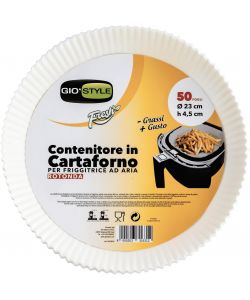 GIO'STYLE Contenitori in carta forno 50 pz D23 cm tondi per friggitrice