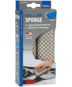 Lampa Spugna Pulizia Auto Antinsetti Double Face Grigio Blu 16x9x3 cm