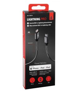 Lampa Cavo USB Type-C a Lightning Ultra Resistente 100 cm Grigio/Nero