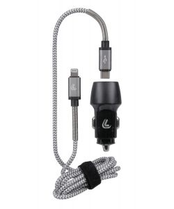Lampa Kit 2 in 1 Lightning PRO Caricatore Usb Doppia Presa Nero 100cm
