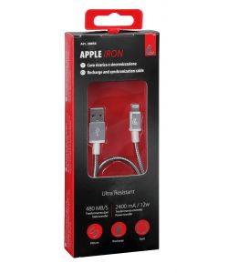 Lampa Cavo USB a Apple 8 Pin Iron 100 cm Grigio/Rinforzato Ricarica Dati