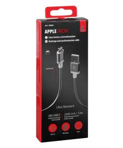 Lampa Cavo USB a Apple 8 Pin Iron 100 cm Grigio/Rinforzato Ricarica Dati