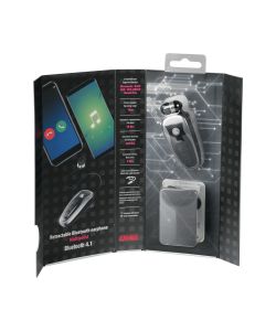 Lampa Auricolare Bluetooth Retrattile Nero Clip 4.1 Cuffia Intra-aurale