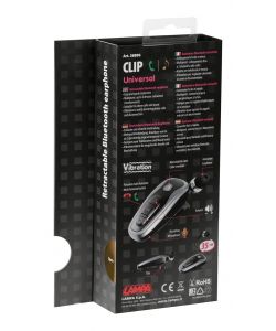 Lampa Auricolare Bluetooth Retrattile Nero Clip 4.1 Cuffia Intra-aurale