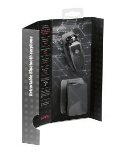 Lampa Auricolare Bluetooth Retrattile Nero Clip 4.1 Cuffia Intra-aurale