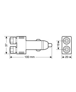 Lampa Accendisigari 12/24V con Bloccaggio e Presa a Banana Max 10A