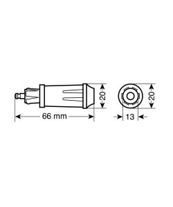 Lampa Spinotto DIN 12/24V per Presa Accendisigari Nero - Max 15A