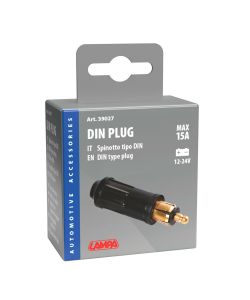 Lampa Spinotto DIN 12/24V per Presa Accendisigari Nero - Max 15A