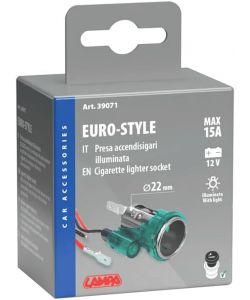 Lampa Presa Accendisigari Euro-Style Illuminata 12V ad Incasso 22mm