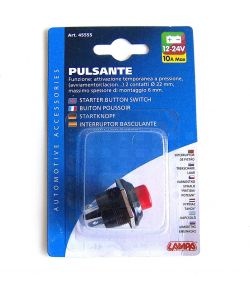 Lampa Interruttore a Pressione 10A 12/24V Rosso Comando Tattile