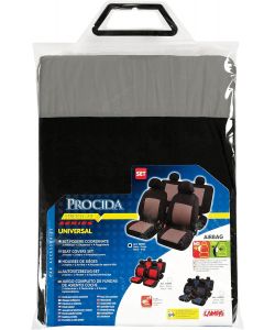 Lampa Set Coprisedili Fodere Coordinate Nero Grigio Procida - 4 pezzi