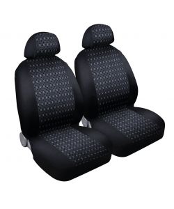 Square, Coppia Coprisedili Anteriori In Jacquard - Nero