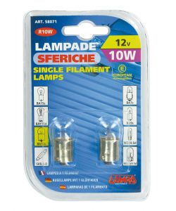 Coppia Lampade Sferiche 12V 10W Ba15S