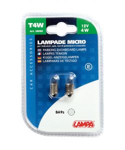 Coppia Lampade Micro 12V 4W Ba9S