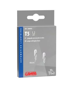 Lampa Lampada Auto 12V con Zoccolo Vetro T5 1,2W W2x4,6d - 2 Pezzi