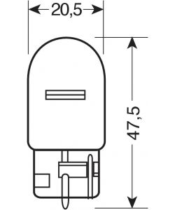 Lampa Lampada Alogena Ambra Zoccolo Vetro 12V 21W Attacco W3x16d - 2pz