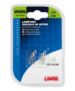 Lampada con zoccolo vetro w2w 2w w2,1x9,5d 2 pz d/blister