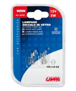 Coppia Lampade Zoccolo in Vetro 5W T10