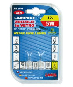 Coppia Lampade Zoccolo in Vetro 5W T10