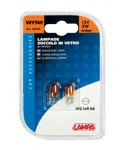 Lampada con zoccolo vetro wy5w 5w w2,1x9,5d 2 pz d/blister arancio