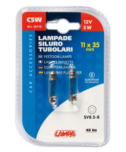 Coppia Lampade Tubolari C5W 5W Sv8,5