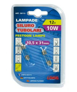 Lampada siluro 11x31 mm 10w sv8,5 8 2 pz d/blister