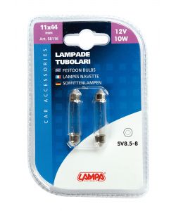 Lampada siluro 11x44 mm 10w sv8,5 8 2 pz d/blister