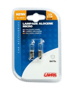Lampada alogena micro H21w 21w bay9s 2 pz d/blister