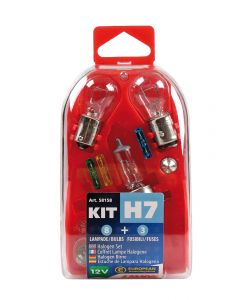 Kit lampade di ricambio 11 pz con alogena H7 12v